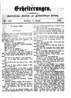 Erheiterungen (Aschaffenburger Zeitung) Dienstag 11. August 1863