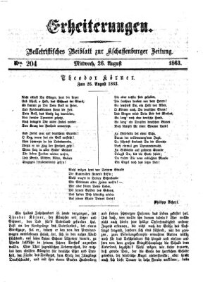 Erheiterungen (Aschaffenburger Zeitung) Mittwoch 26. August 1863