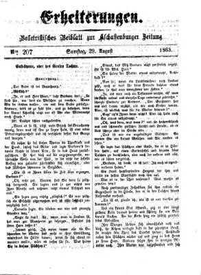 Erheiterungen (Aschaffenburger Zeitung) Samstag 29. August 1863