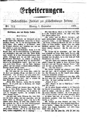 Erheiterungen (Aschaffenburger Zeitung) Montag 7. September 1863