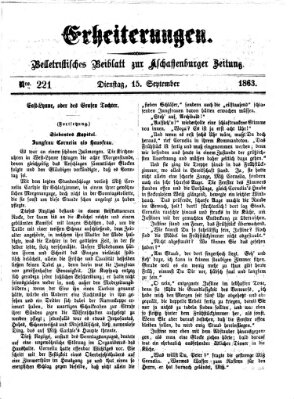 Erheiterungen (Aschaffenburger Zeitung) Dienstag 15. September 1863