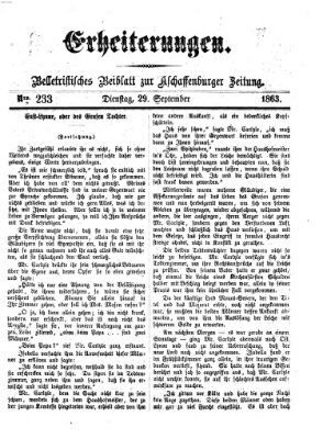 Erheiterungen (Aschaffenburger Zeitung) Dienstag 29. September 1863