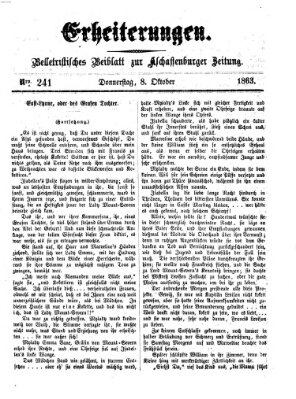 Erheiterungen (Aschaffenburger Zeitung) Donnerstag 8. Oktober 1863