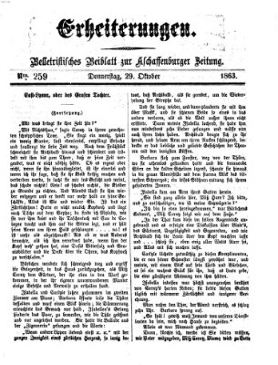 Erheiterungen (Aschaffenburger Zeitung) Donnerstag 29. Oktober 1863