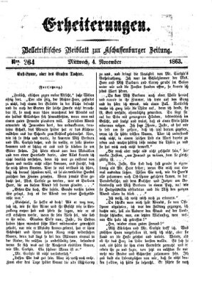 Erheiterungen (Aschaffenburger Zeitung) Mittwoch 4. November 1863