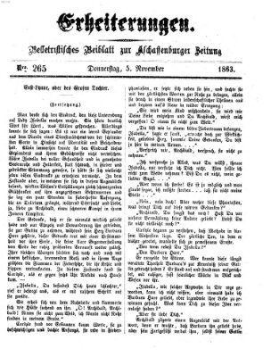 Erheiterungen (Aschaffenburger Zeitung) Donnerstag 5. November 1863