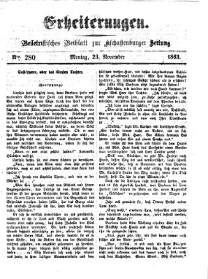 Erheiterungen (Aschaffenburger Zeitung) Montag 23. November 1863