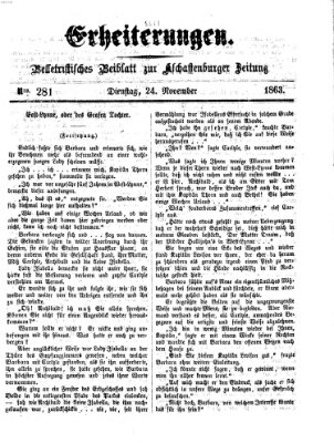 Erheiterungen (Aschaffenburger Zeitung) Dienstag 24. November 1863