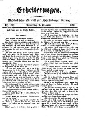 Erheiterungen (Aschaffenburger Zeitung) Donnerstag 3. Dezember 1863