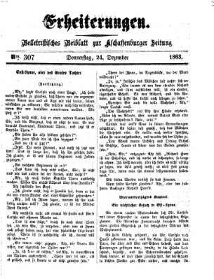 Erheiterungen (Aschaffenburger Zeitung) Donnerstag 24. Dezember 1863