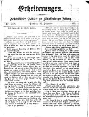 Erheiterungen (Aschaffenburger Zeitung) Samstag 26. Dezember 1863