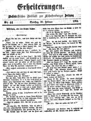 Erheiterungen (Aschaffenburger Zeitung) Samstag 20. Februar 1864