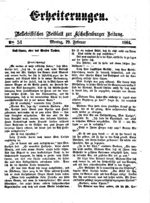 Erheiterungen (Aschaffenburger Zeitung) Montag 29. Februar 1864