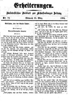 Erheiterungen (Aschaffenburger Zeitung) Mittwoch 23. März 1864