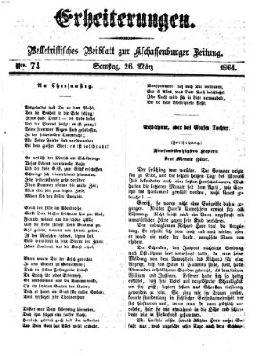 Erheiterungen (Aschaffenburger Zeitung) Samstag 26. März 1864