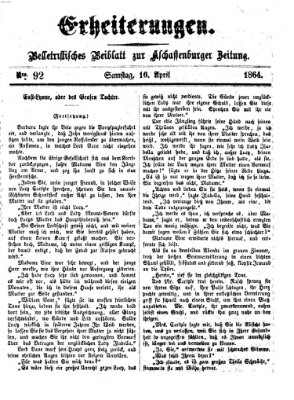 Erheiterungen (Aschaffenburger Zeitung) Samstag 16. April 1864