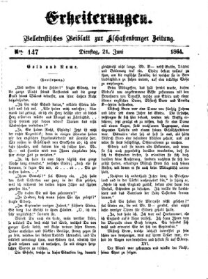 Erheiterungen (Aschaffenburger Zeitung) Dienstag 21. Juni 1864