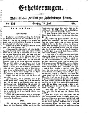 Erheiterungen (Aschaffenburger Zeitung) Samstag 25. Juni 1864