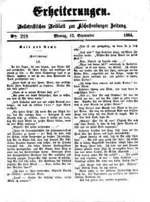 Erheiterungen (Aschaffenburger Zeitung) Montag 12. September 1864