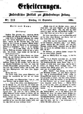 Erheiterungen (Aschaffenburger Zeitung) Dienstag 13. September 1864