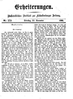 Erheiterungen (Aschaffenburger Zeitung) Dienstag 22. November 1864