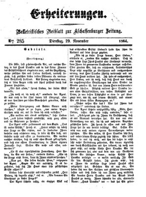 Erheiterungen (Aschaffenburger Zeitung) Dienstag 29. November 1864