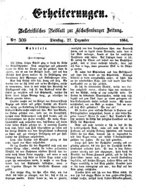 Erheiterungen (Aschaffenburger Zeitung) Dienstag 27. Dezember 1864