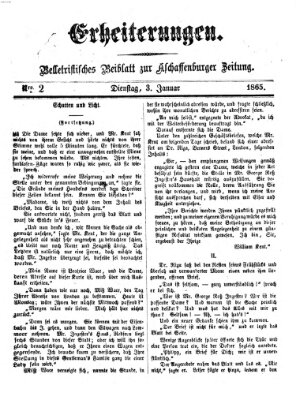 Erheiterungen (Aschaffenburger Zeitung) Dienstag 3. Januar 1865