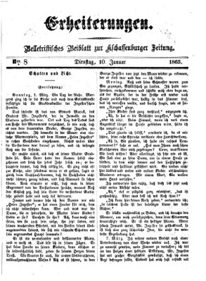 Erheiterungen (Aschaffenburger Zeitung) Dienstag 10. Januar 1865