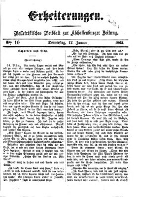 Erheiterungen (Aschaffenburger Zeitung) Donnerstag 12. Januar 1865