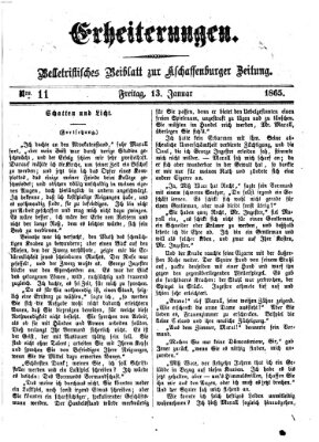 Erheiterungen (Aschaffenburger Zeitung) Freitag 13. Januar 1865