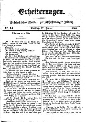 Erheiterungen (Aschaffenburger Zeitung) Dienstag 17. Januar 1865