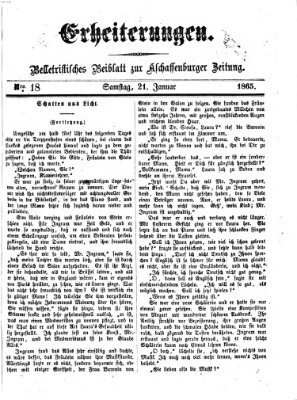 Erheiterungen (Aschaffenburger Zeitung) Samstag 21. Januar 1865