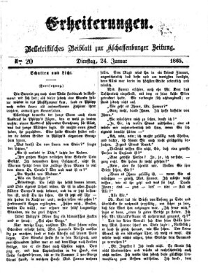 Erheiterungen (Aschaffenburger Zeitung) Dienstag 24. Januar 1865