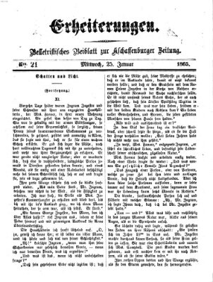 Erheiterungen (Aschaffenburger Zeitung) Mittwoch 25. Januar 1865