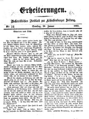 Erheiterungen (Aschaffenburger Zeitung) Samstag 28. Januar 1865