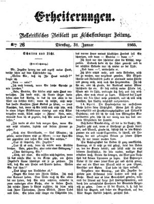 Erheiterungen (Aschaffenburger Zeitung) Dienstag 31. Januar 1865
