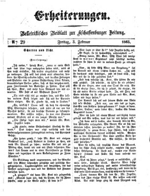 Erheiterungen (Aschaffenburger Zeitung) Freitag 3. Februar 1865