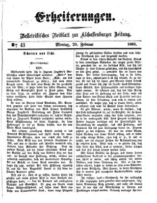 Erheiterungen (Aschaffenburger Zeitung) Montag 20. Februar 1865