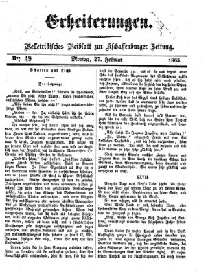 Erheiterungen (Aschaffenburger Zeitung) Montag 27. Februar 1865