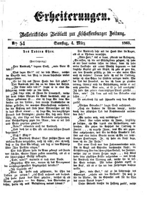 Erheiterungen (Aschaffenburger Zeitung) Samstag 4. März 1865