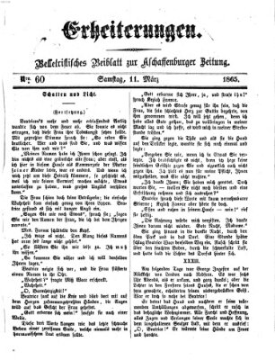 Erheiterungen (Aschaffenburger Zeitung) Samstag 11. März 1865