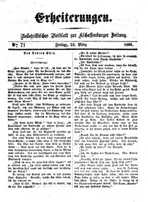 Erheiterungen (Aschaffenburger Zeitung) Freitag 24. März 1865