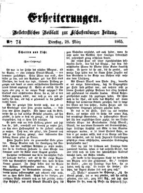 Erheiterungen (Aschaffenburger Zeitung) Dienstag 28. März 1865