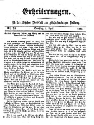 Erheiterungen (Aschaffenburger Zeitung) Samstag 1. April 1865