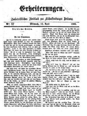 Erheiterungen (Aschaffenburger Zeitung) Mittwoch 12. April 1865