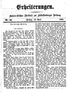 Erheiterungen (Aschaffenburger Zeitung) Freitag 14. April 1865