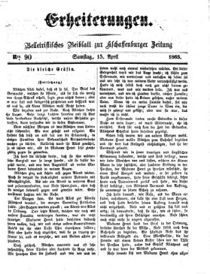 Erheiterungen (Aschaffenburger Zeitung) Samstag 15. April 1865