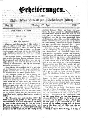 Erheiterungen (Aschaffenburger Zeitung) Montag 17. April 1865