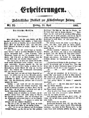 Erheiterungen (Aschaffenburger Zeitung) Freitag 21. April 1865